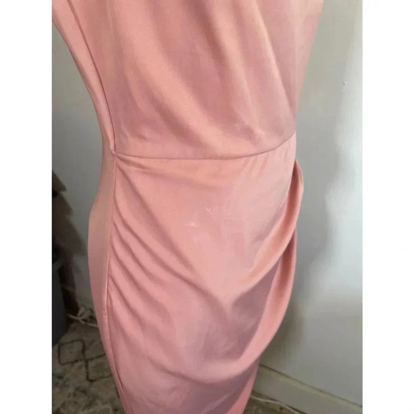 Showpo Dazzling Lights Cowl Drape MIDI Dress Pink Peach Satin Size 6‎ US 0209 - Picture 7 of 16